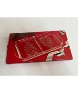 Christmas Tree Glass Divided Serving Dish Holiday Appetizer Tray - $18.50