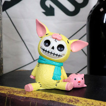 Ebros Furrybones Porky Winter Pig Bacon Pink Piggy Skeleton Figurine Fur... - $14.99