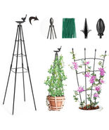Aprils World Garden Obelisk Yard Plant Decor, Black Weather Resistant Pl... - $21.73