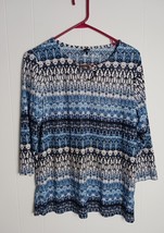 Cathy Blue Shimmer Blouse Women&#39;s Size L - $164.88 MXN
