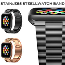 2 Pack Metal Watch Band For Apple Watch Series 6 5 4 Iwatch Se 44Mm, Black&amp;Gold - £61.24 GBP