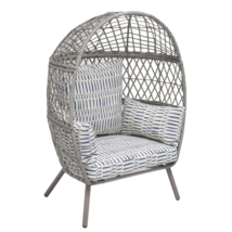 Outdoor Stationary Wicker Woven Egg Chair, Garden Furniture, Outdoor Chairs, Sed - £160.38 GBP