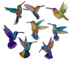 8pcs Hummingbird Diamond Jewel Art Magnets COMPLETED - $10.83 CAD