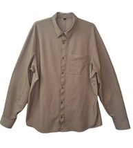 Lululemon Commission Shirt Mens 2XL Brown Tan Long Sleeve Pocket Perform... - $29.09
