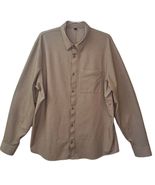 Lululemon Commission Shirt Mens 2XL Brown Tan Long Sleeve Pocket Perform... - $29.09