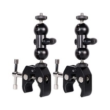 Cool Dual Ball Head Magic Arm Adapter Camera Clamp Mount Super Clamp With 1/4 An - £31.92 GBP