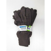 3 Pairs of Brown Jersey Glove, Large Size - Cotton Hand Protection  - £6.73 GBP