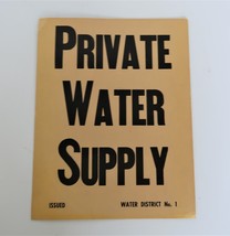 Vtg Private Water Supply Sign Issued Paper Ephemera Water District 1 - £10.34 GBP