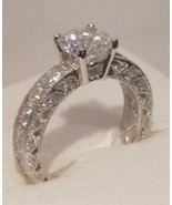 3.50Ct Moissanite Rotonda Fidanzamento Anello Fascia Placcato Oro Bianco - €104,01 EUR