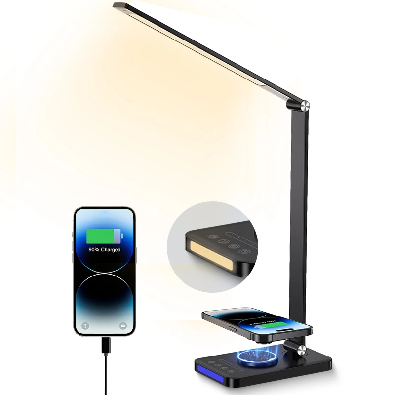 LED Folding Desk Lamp USB Charging Touch Control Dimmable Desktop Eye Protection - £40.37 GBP