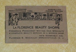 Old Paper Ephemera Merchantville Nj Laflorence Beauty Shop Calendar Calling Card - £19.37 GBP
