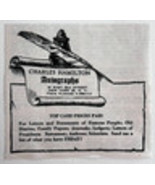 1961 Charles Hamilton Autograph Shop Advertisement NYC New York Vintage ... - $28.11 CAD