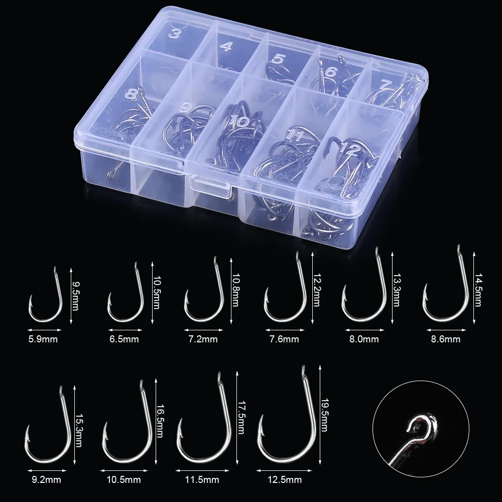 QXO 100Pcs/Box High  Steel Single Hook Accessories Wobblers For Pike Fis... - $442.35 MXN