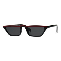 Womens Indie Fashion Sunglasses Flat Skinny Trapezoid Frame UV 400 - £13.75 GBP