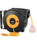  Retractable Extension Reel, Heavy Duty 12AWG/3C SJTOW Power Cord 45 FT ... - $109.74