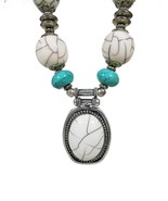 turquoise jewelry native american necklace Ethnic Tibetan Hand Work - £26.50 GBP