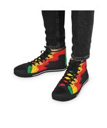 Rasta Print Men&#39;s High Top Sneakers - £46.60 GBP