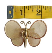 Vintage Gold Tone Articulated Wings Butterfly Pin Brooch Insect image 2