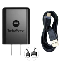Motorola USB Travel Turbo Power Charger Adapter 15W USB C Cable for Droi... - $8.06