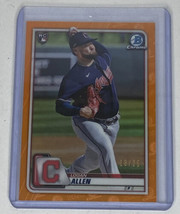 2020 Bowman Chrome Orange Refractor 10/25 Logan Allen Indians - $12.45