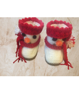 Handmade Knitted Booties for Babies in the Form of Snowmen - $928.08 MXN