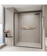72&quot;H x 44-48&quot;W Matte Black Sliding Shower Door - $486.96 CAD