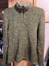 Woolrich VTG Women’s M Olive Green Long Sleeve 1/4 Zip Wool Ramie Blend Sweater - £22.96 GBP