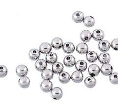 sterling silver 2mm 3mm 4mm 5mm round polish beads  (price for 100 pieces ) - £11.66 GBP