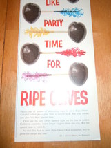 Vintage Ripe Olives Print Magazine Advertisement 1961 - £3.91 GBP