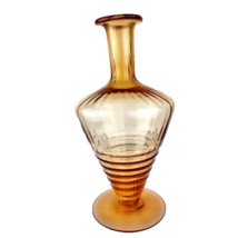 Amber Glass Deco Look Glass Vase 10&quot; - £20.29 GBP