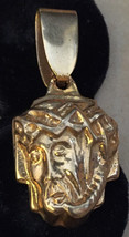 Vintage 1970s Italian 14K 14 Karat Yellow Gold Plated Jesus Christ Our Lord Head - £161.08 GBP