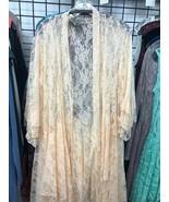 IVORY Vintage Velvet Art Deco Bohemian Lace Stevie Nicks Gypsy Cape Duster - $315.59 CAD