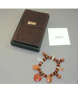 Ali Kahn Collection Gemstone Bracelet NIB Gold Stone Moonstone Red Jaspe... - $572.04 MXN