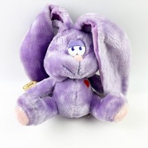 Vintage Russ Purple Rabbit Flopsy Red Heart  Plush Stuffed Animal 8&quot; Tags Korea - £15.97 GBP