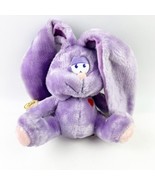 Vintage Russ Purple Rabbit Flopsy Red Heart  Plush Stuffed Animal 8&quot; Tag... - $27.40 CAD