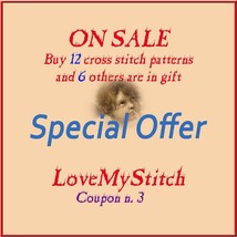 Special Offer -Buy 12 Cross Stitch Patterns and 6 others is in Gift (total = 18) - £34.79 GBP