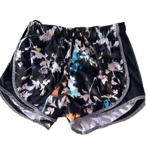 Nike Dri Fit Women&#39;s Running Shorts Lined Floral Pattern Tempo Black Size Small - £13.99 GBP