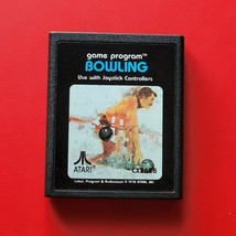 Bowling Game Program Atari 2600 7800 Picture Blue Label Game Cleaned Works - £7.43 GBP