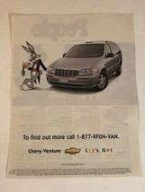 vintage Chevy Venture Print Ad Advertisement 1999 Bugs Bunny Ph2 - £6.20 GBP