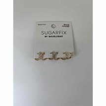 Sugarfix by Baublebar Gold Tone Crystal Pearl Mini Hoop Earring Set of 3 - £10.96 GBP