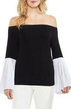 Vince Camuto Rich Black Colorblocked Off-the-Shoulder Top, XS - £28.94 GBP