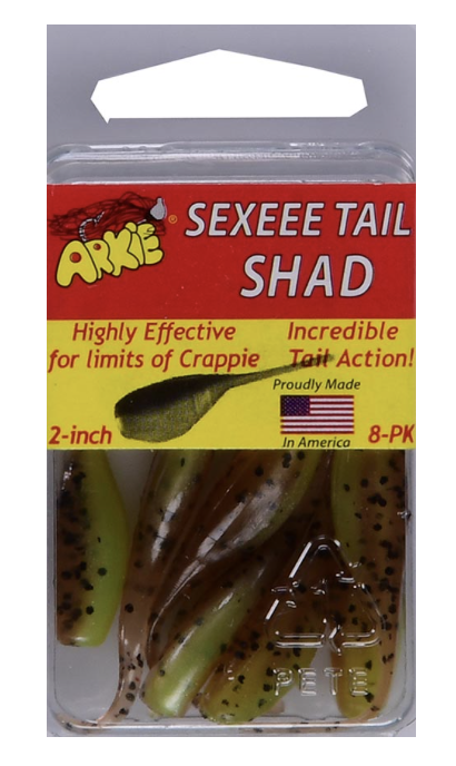 Arkie Sexeee Tail Shad, 2&quot;, Pumpkin Shad, 8-Pack, Fishing Lure Bait Tackle - $4.79