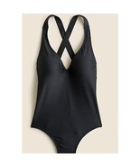 NWT J. Crew Black One Piece Swimsuit Criss Cross Back Classic Size 24 - $485.32 MXN