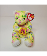 MWMT 2000s TY Beanie Baby Bloom Yellow Bear with Flowers  - £10.11 GBP