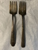 2-International Silver Wm Rogers Silverplate Meat Serving Fork - $9.50