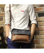 Messenger Bag Vintage Leather Satchel Briefcase Crossbody Waist Handbag ... - £22.29 GBP