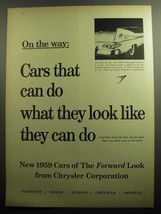 1958 Chrysler Corportation Advertisement - 1959 Plymouth Fury - £14.50 GBP
