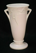 Old Vintage 1935 Roseville Art Pottery Velmoss II 14&quot; Floor Vase #722 Soft White - £270.62 GBP