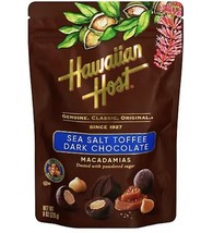 hawaiian host sea salt chocolate Macadamias 8 Oz (2 Pack) - £46.71 GBP