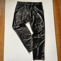 Zara premium collection patent faux leather cropped moto pants size M - $59.00